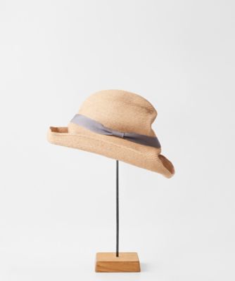 ＜mature ha. (Women)＞ＢＯＸＥＤ　ＨＡＴ　ペーパーアバカ　１１ｃｍ　ブリム　グログランリボン